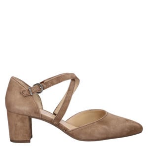 suède pumps lichtbruin