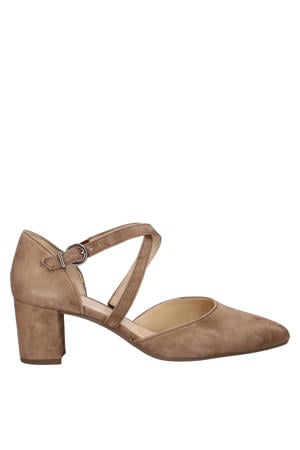 suède pumps lichtbruin