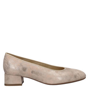 suède pumps met lage hak beige