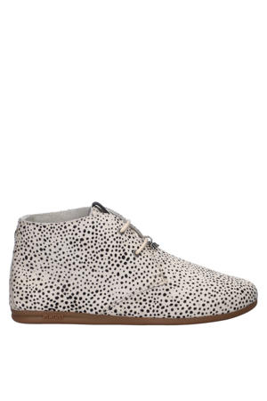 Gimlet veterboots met ponyhair ecru/zwart