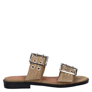 suède slippers beige