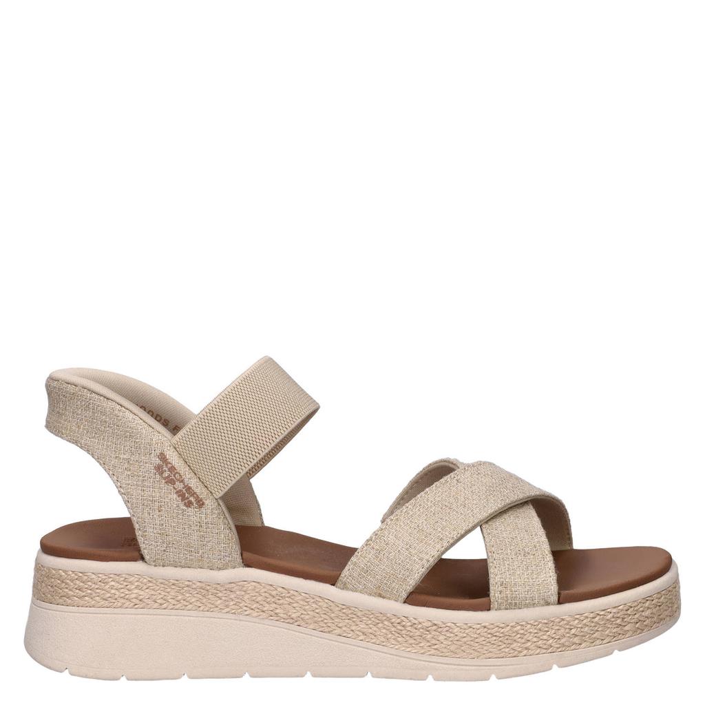 Beige dames Bobs Hands Free Slip-Ins Bobs Sun-Ray sandalen van textiel