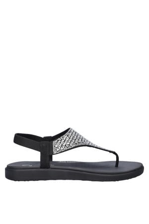 Meditation Luxe sandalen met strass steentjes zwart