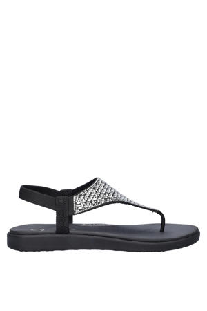 Meditation Luxe sandalen met strass steentjes zwart