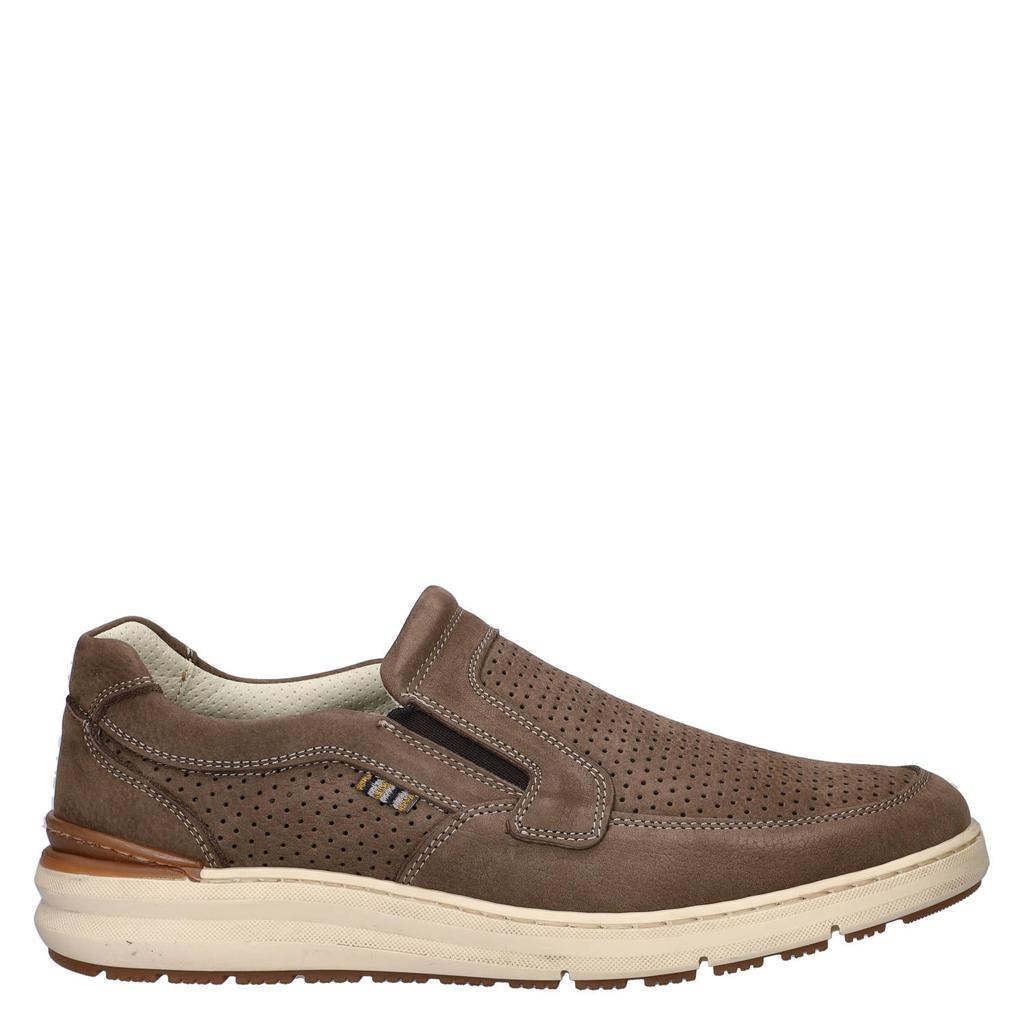 Taupe heren Nelson nubuck instappers