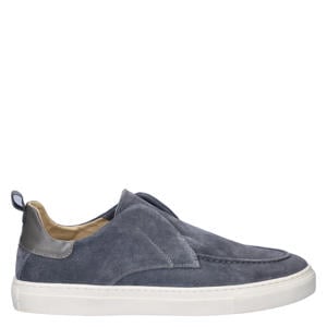 suède loafers blauw