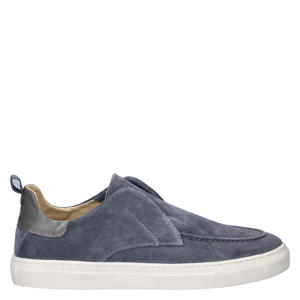 suède loafers blauw