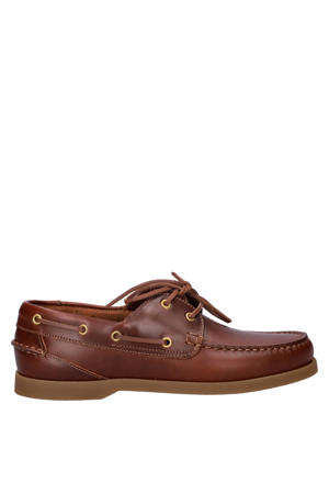leren bootschoenen cognac