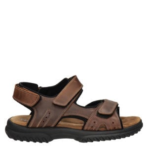 leren sandalen met profielzool bruin