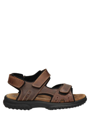 leren sandalen met profielzool bruin