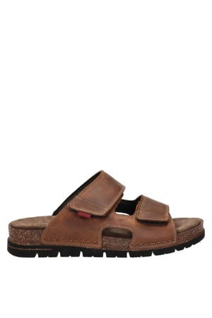 leren slippers cognac