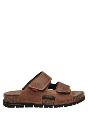 leren slippers cognac