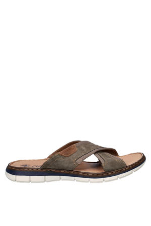 imitatieleren slippers taupe