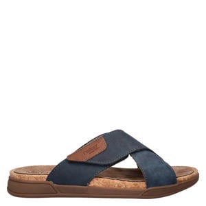 imitatieleren slippers donkerblauw