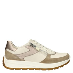 New York comfort leren sneakers beige/ecru