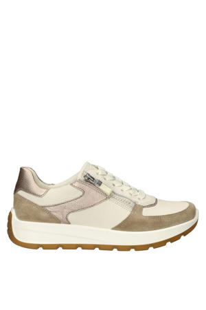 New York comfort leren sneakers beige/ecru