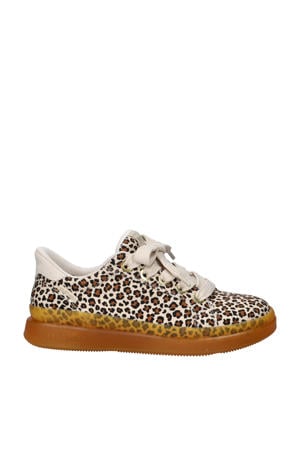 Hands Free Slip-Ins Courtside sneakers met panterprint beige/zwart