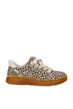 Hands Free Slip-Ins Courtside sneakers met panterprint beige/zwart