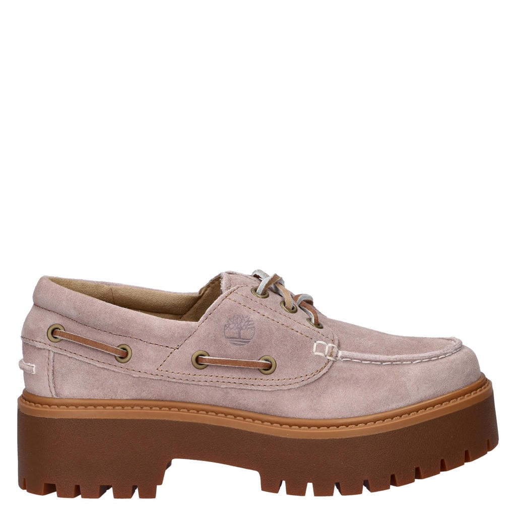 Lilakleurige dames Timberland suède bootschoenen met veters