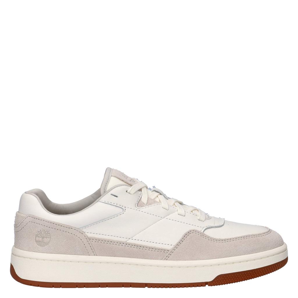 Wit en beige heren Timberland Jackson Court leren sneakers met veters