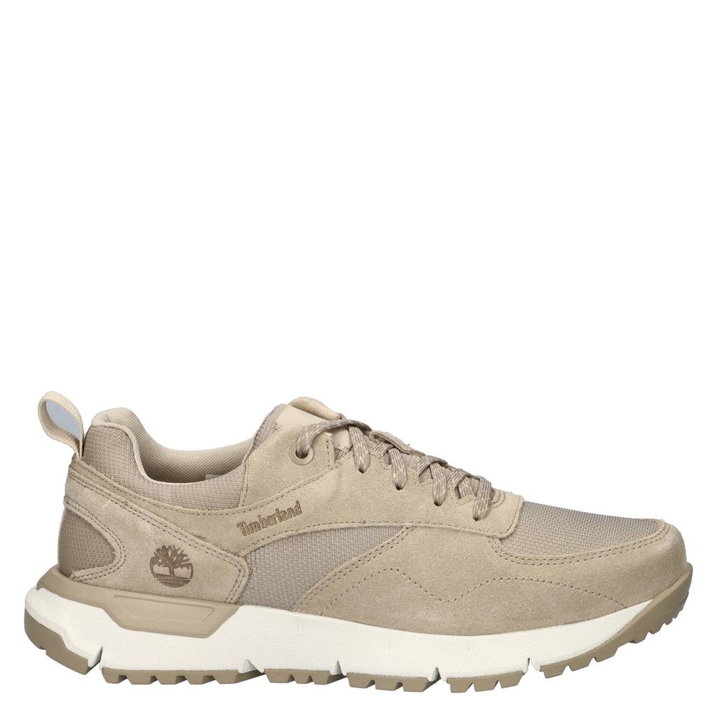 Taupe heren Timberland Voyager Park sneakers van suède en textiel met veters
