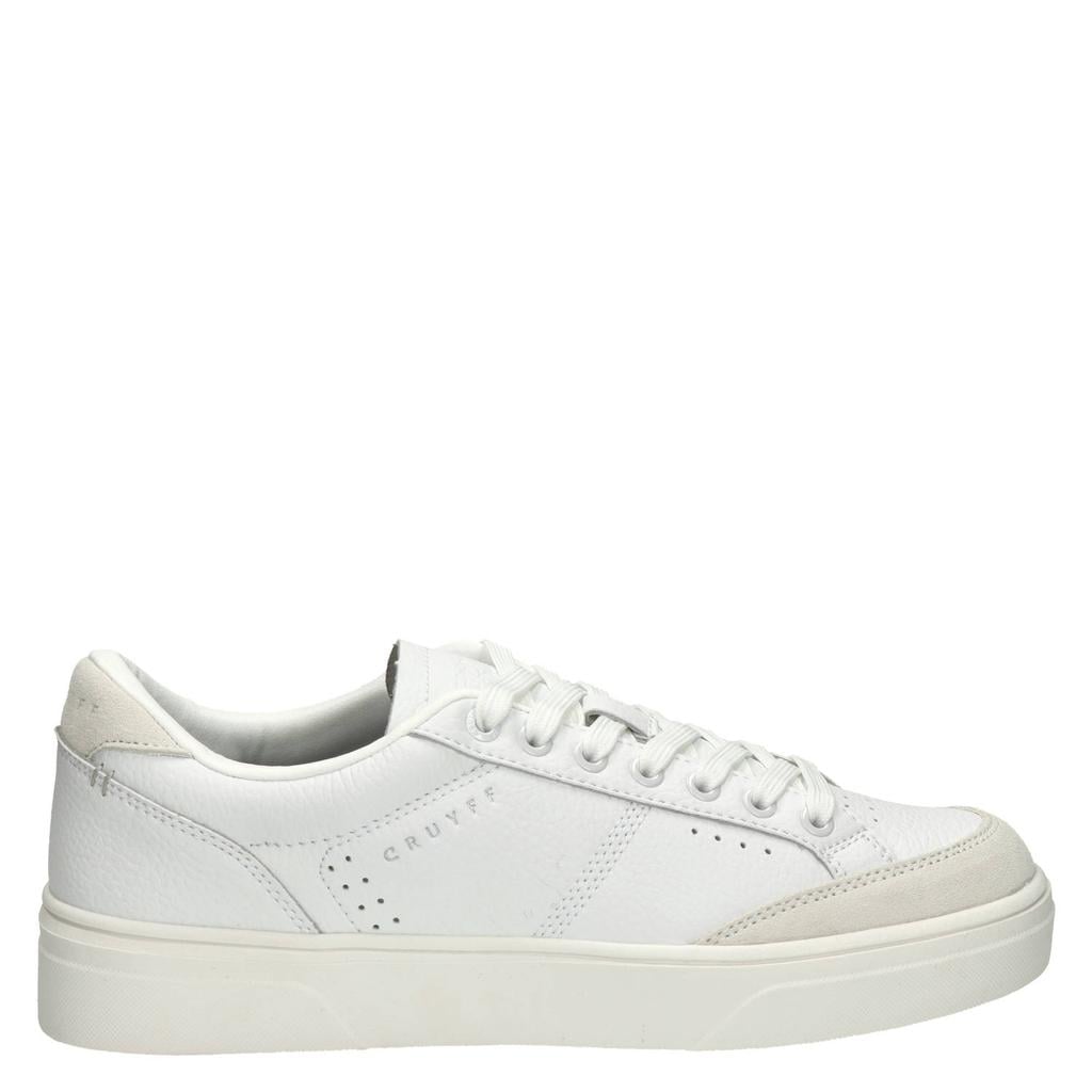 Witte heren Cruyff sneakers van imitatieleer met veters