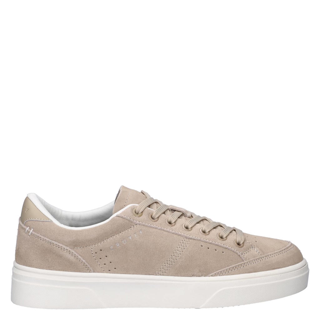 Zandkleurige dames Cruyff Tennis Ultra 2.0 suède sneakers met veters