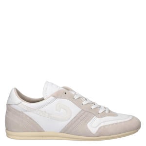 Indoor Classic leren sneakers wit/beige