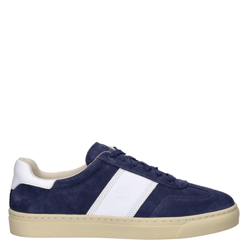 Donkerblauw en witte heren Timberland Lisbon suède sneakers met veters