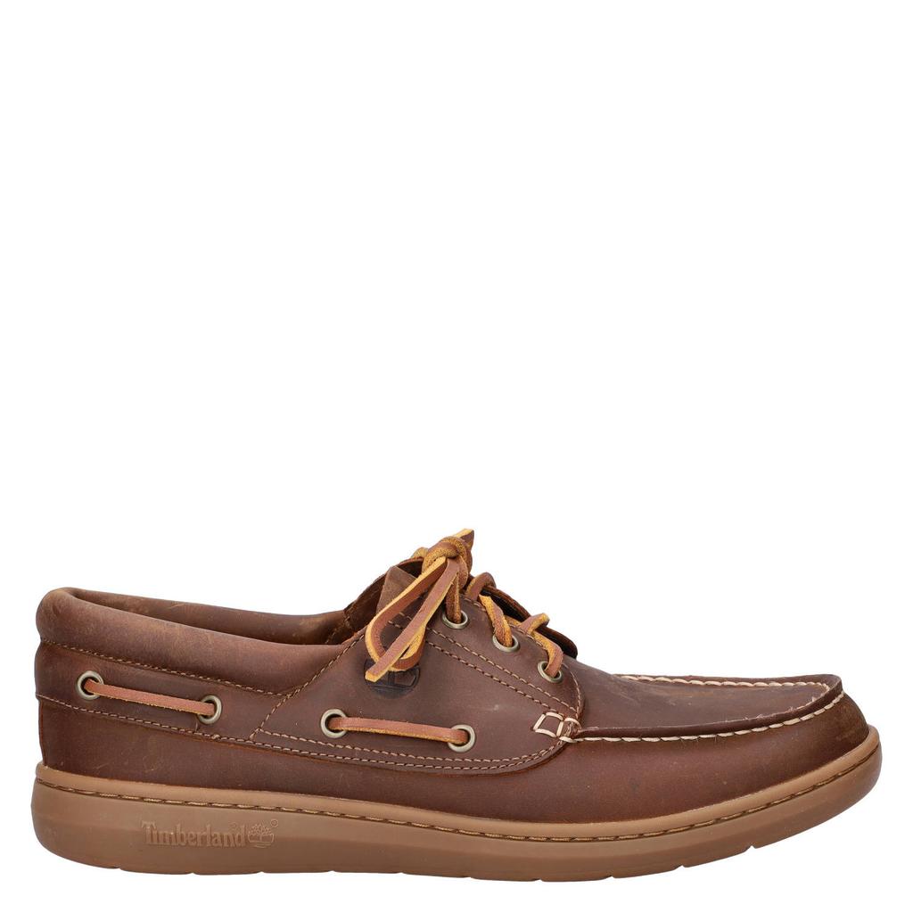 Bruine heren Timberland nubuck mocassins van leer met veters