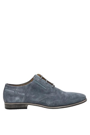 Arno suède veterschoenen blauw