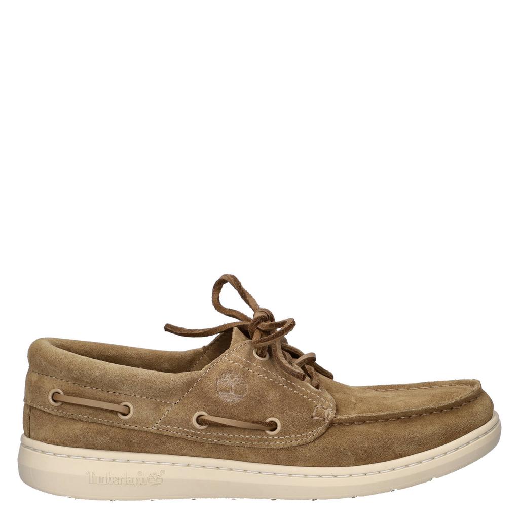 Beige heren Timberland Port Fino suède bootschoenen met veters