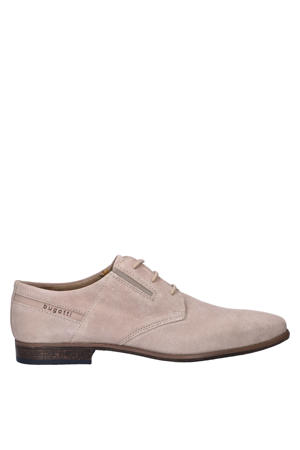 Arno suède veterschoenen beige
