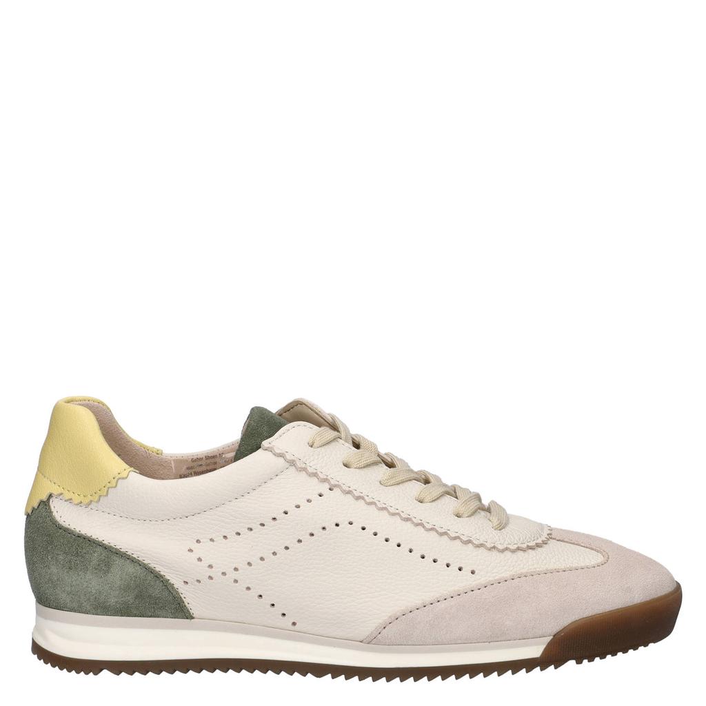 Beige dames Gabor leren sneakers met veters