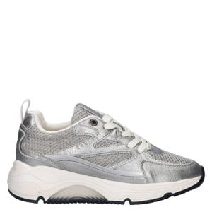 Madina chunky leren sneakers zilver