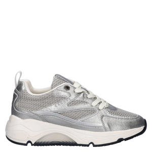 Madina chunky leren sneakers zilver
