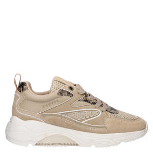 Madina chunky leren sneakers beige
