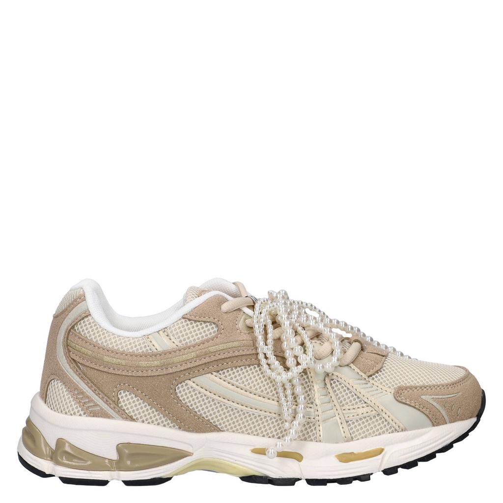 Beige dames Nelson chunky sneaker met kralen veter