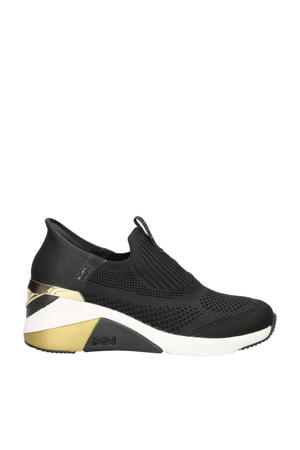 Mark Nason A - Wedge - Crecent slip-on sneakers met sleehak zwart