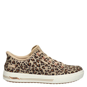 sneakers met panterprint bruin