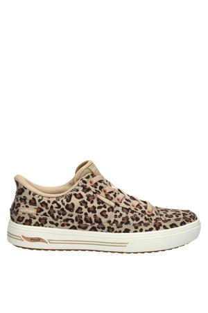 sneakers met panterprint bruin