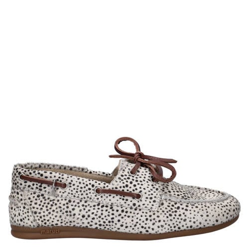 Maruti Eliza leren bootschoenen met ponyhair wit/zwart afbeelding
