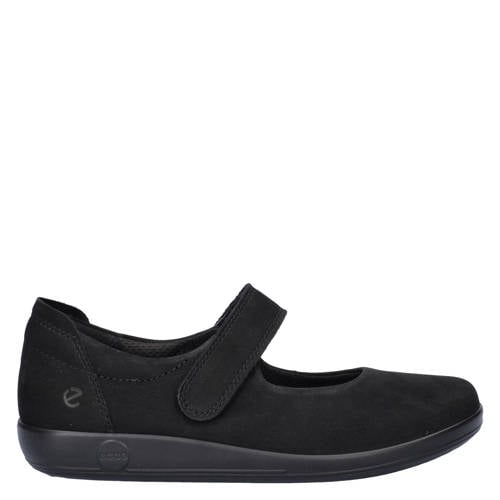 Ecco Soft 2.0 nubuck klittenbandschoenen zwart afbeelding