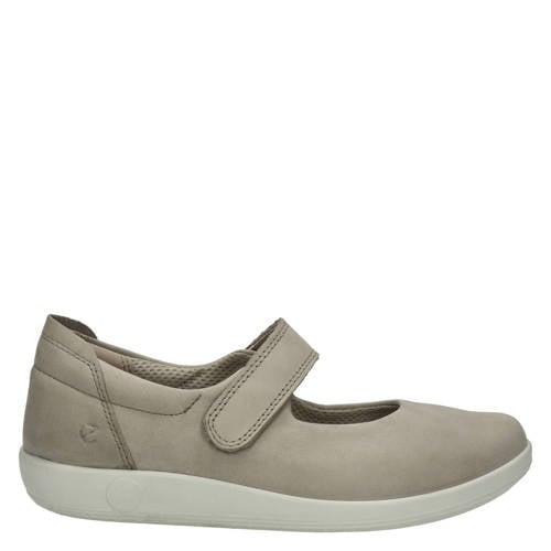 Ecco Soft 2.0 nubuck klittenbandschoenen taupe afbeelding
