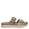 Nelson Flex suède slippers met klittenband taupe