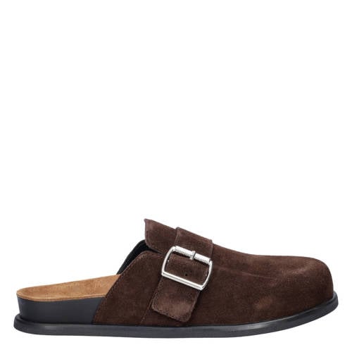 Vagabond Effie suède clogs bruin