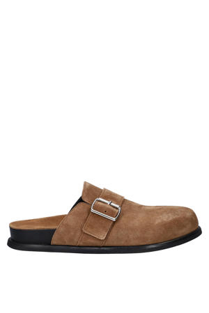 Effie suède clogs lichtbruin