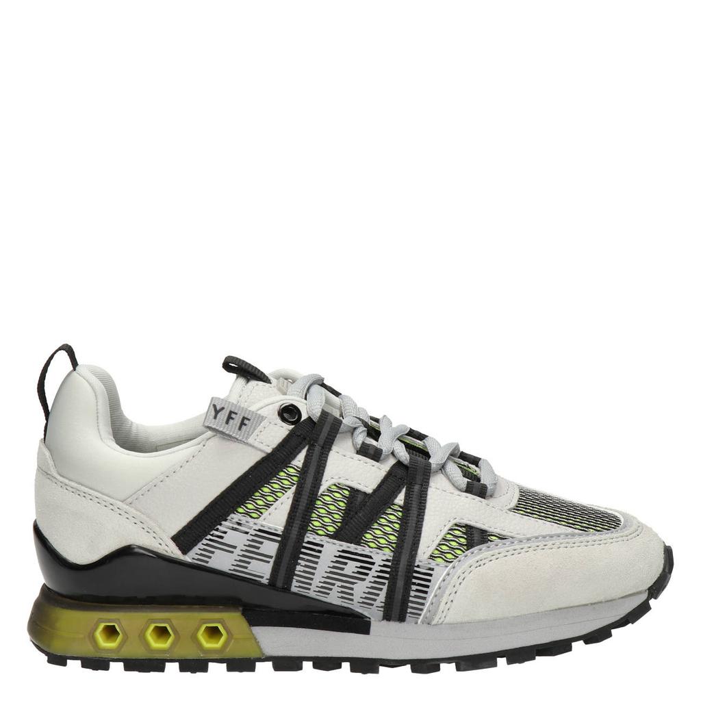 Lichtgrijze jongens Cruyff sneakers van textiel met veters