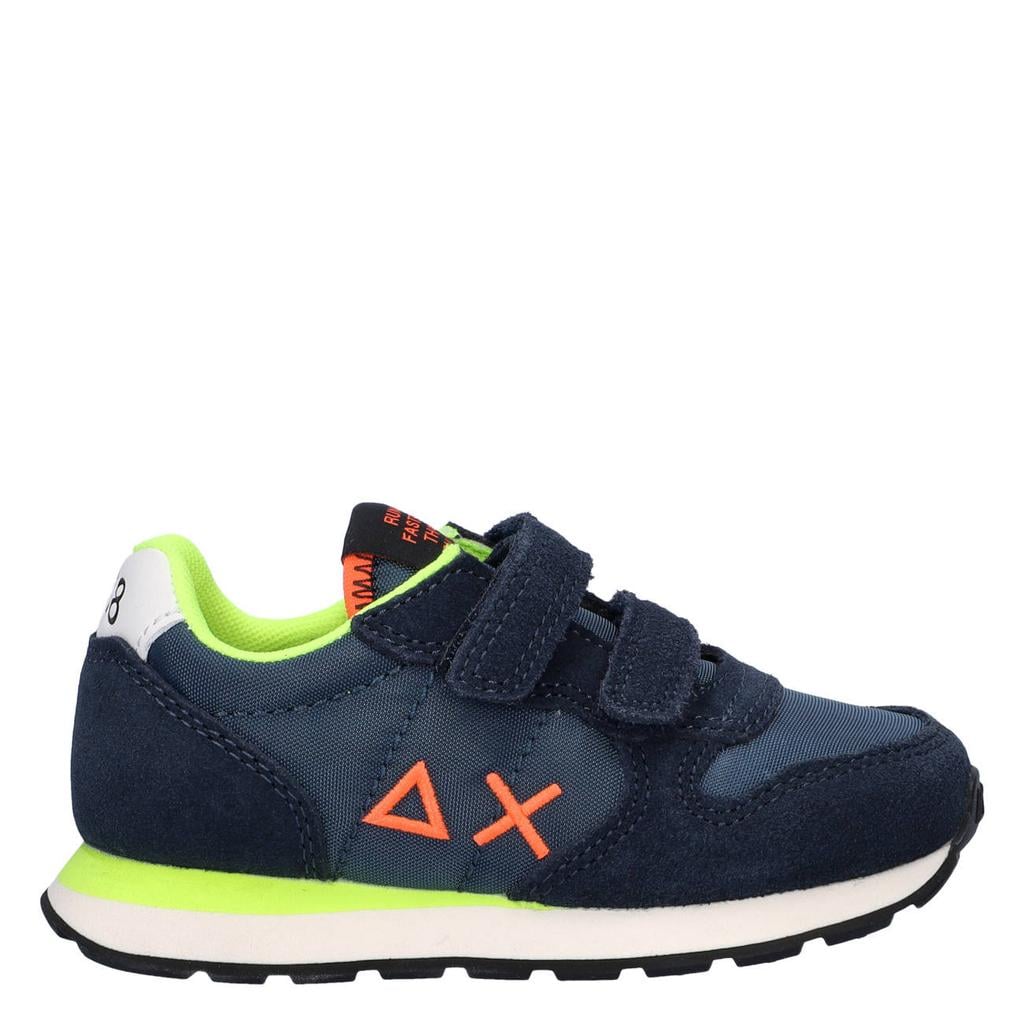 Donkerblauwe jongens SUN68 sneakers van nylon met veters