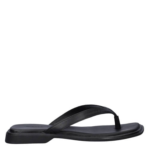 Vagabond Izzy leren teenslippers zwart